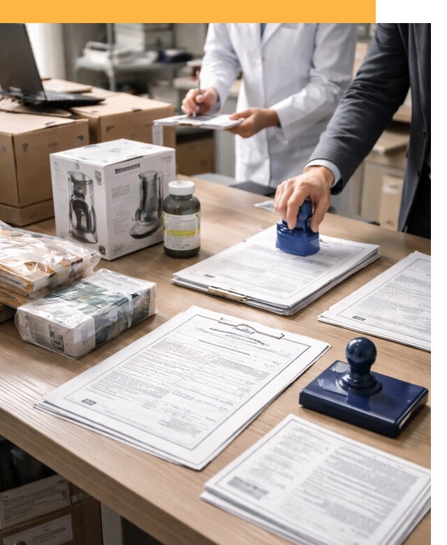 Сертификация импортных товаров от 12858 с таможенным сопровождением